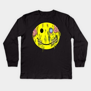 Happy Zombie Face Kids Long Sleeve T-Shirt